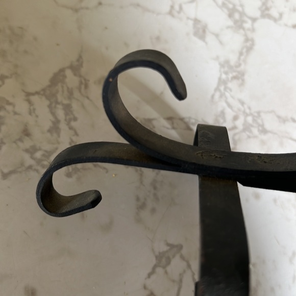 Vintage Black Wrought Iron Double Candlestick Holder Scroll Decor candleholder - Picture 10 of 12